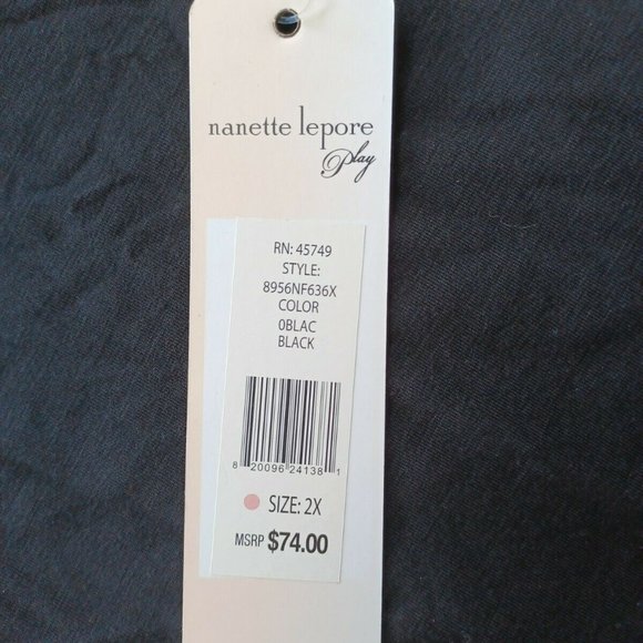 Nanette Lepore Play Women's Plus 1X 2X Laser Cut Hoodie Hooded Active Top Black - Picture 9 of 10